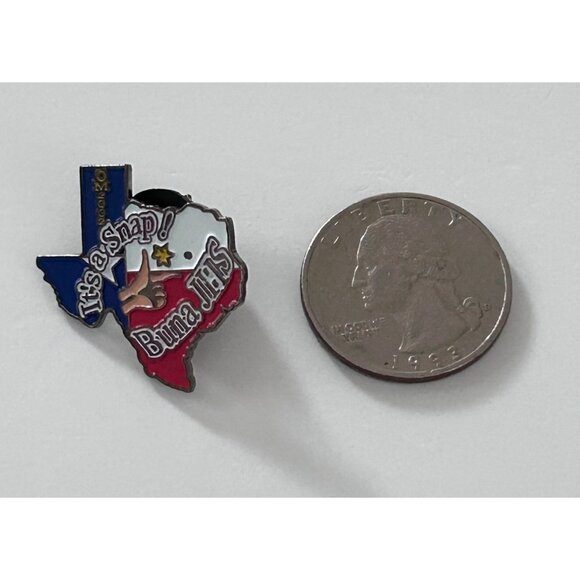 Vintage 2002 TX Texas Odyssey of the Mind Its A Snap Buna JHS Enamel Pin - Picture 2 of 3